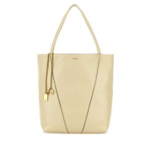 Chloe Women Pastel Yellow Leather Spin Shopping Bag
